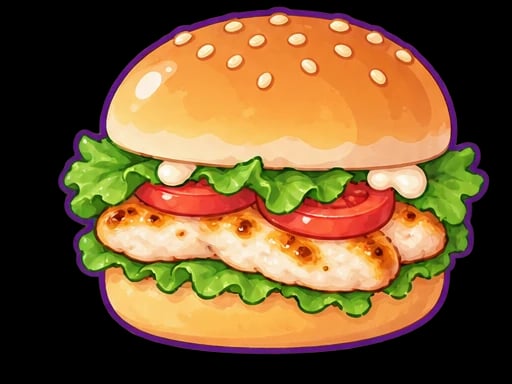 Illustration of chicken sandwich