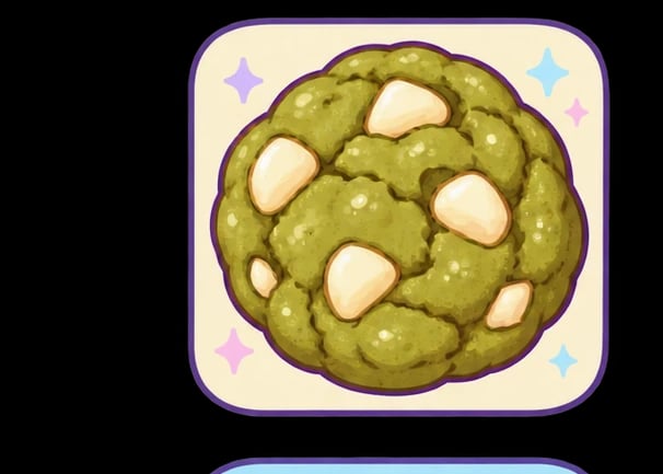 Illustration of matcha white chocolate cookie
